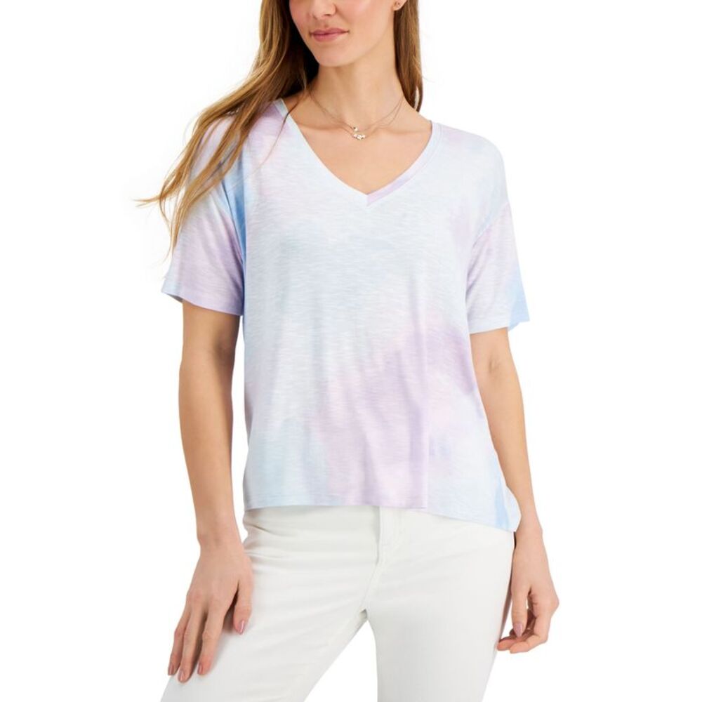 Style & Co Drapey V Neck Short Sleeve T-Shirt